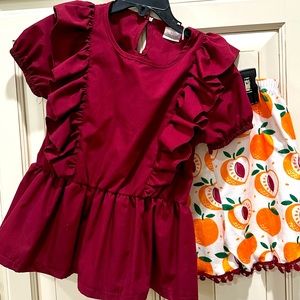 Sparkle in Pinks girls 2-piece shorts outfit, size 2X or 7/8.